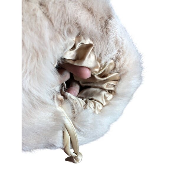 Vintage Handwarmer Muff Beige Fur Victorian Elegant Edwardian Winter - Picture 8 of 8